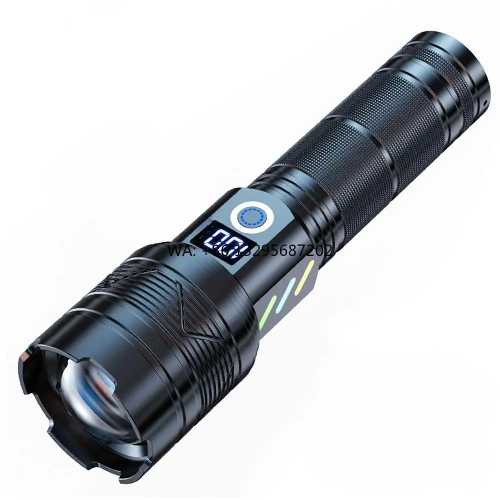 

High Power White LED Flashlight Fluorescent Aluminum Torch Light Zoom Rechargeable Waterproof Flash Light for Hiking