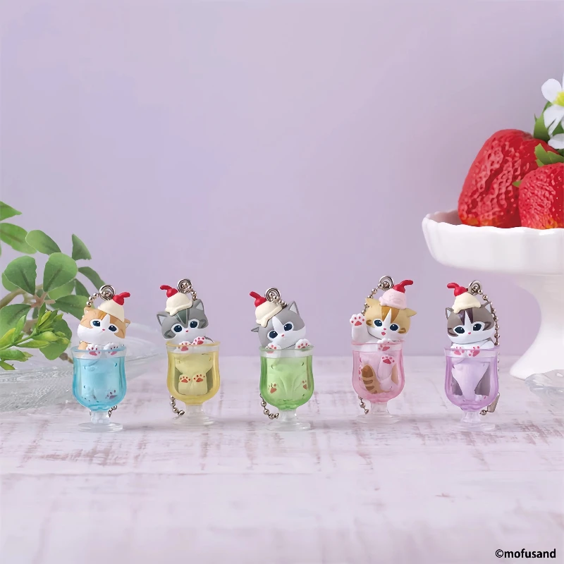 

Mufosand мороженое кошка слепая коробка 5 шт. Kawaii десертный брелок набор милый аниме фигурка Коллекционная подвеска Рождественский подарок-сюрприз