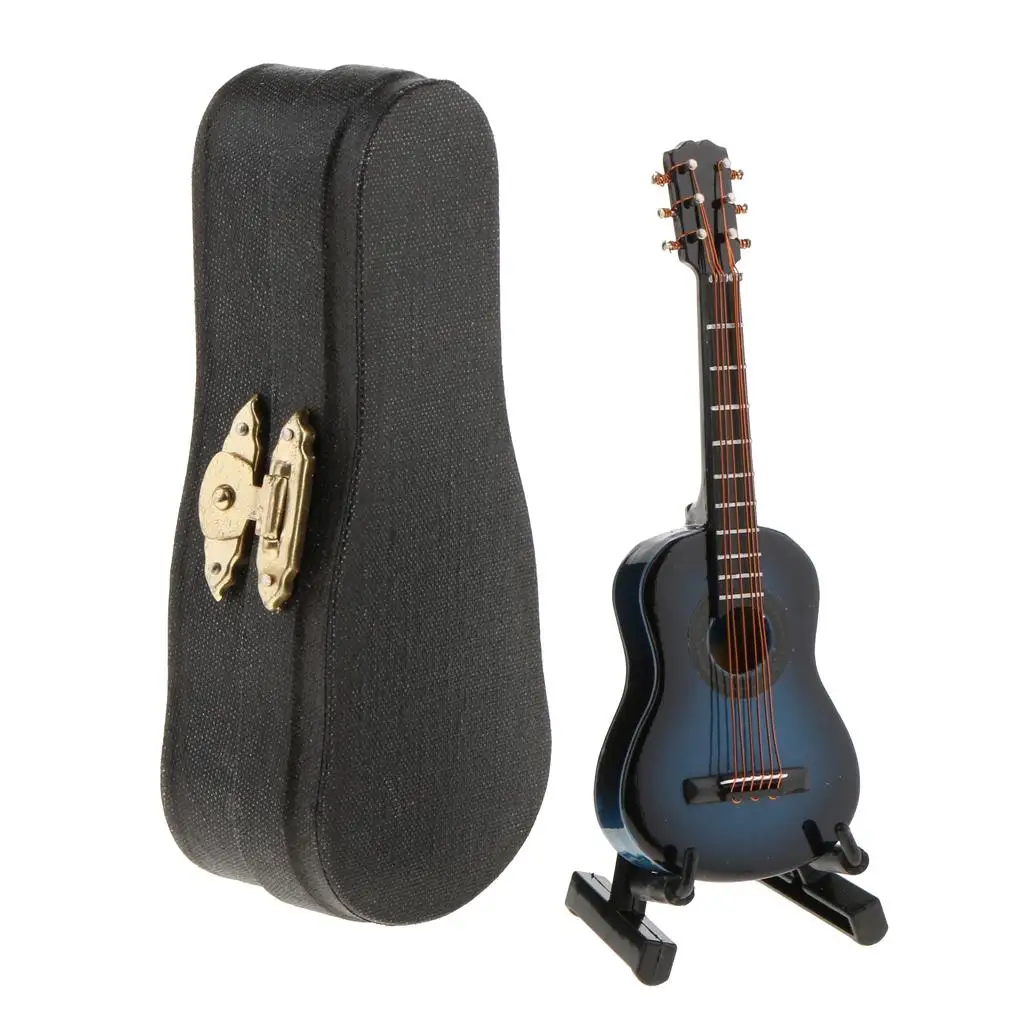 

1/6 Scale Blue Wooden Acoustic Guitar Model for 12'' Action Figure