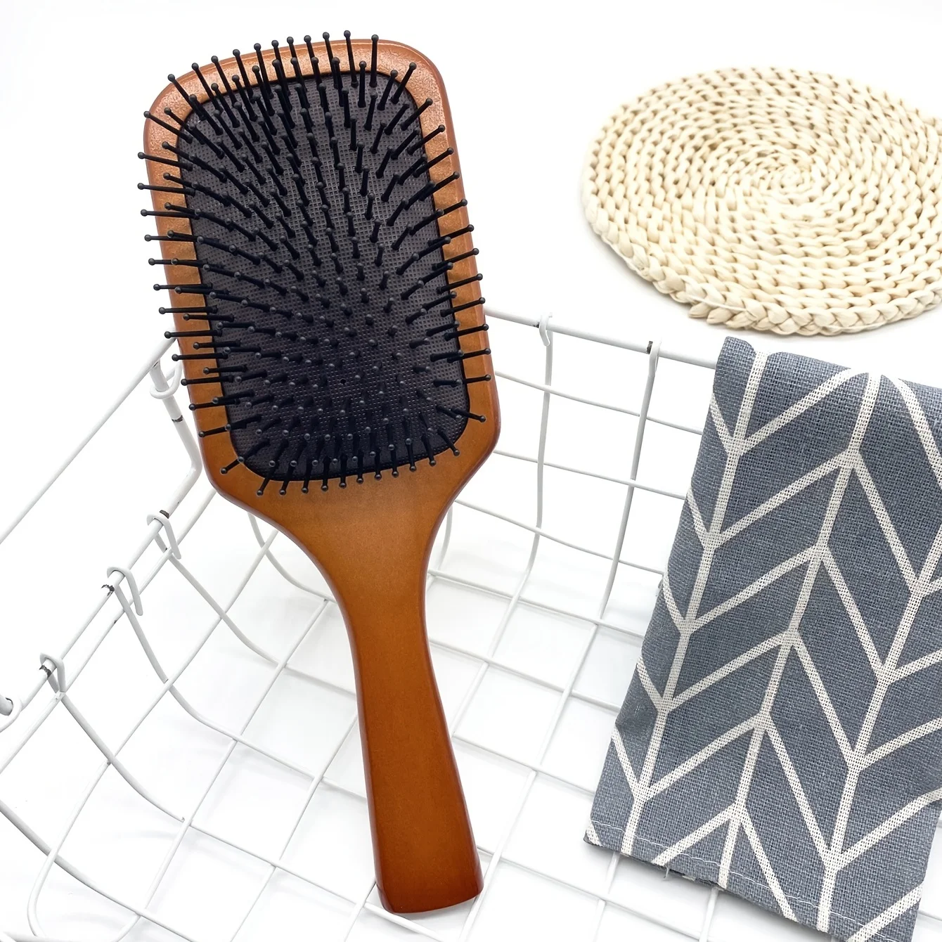 

Vent Cushion Wooden Hair Brush for Men Women Detangling Massage Scalp Care Anti Static Smoothing Hair Styling Tool