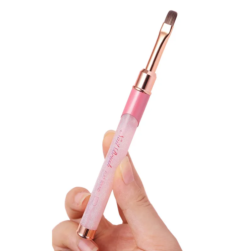 1/6PCS Rosa Nagel Pinsel Set Nail art Linie Malerei Pinsel Kristall Acryl Dünne Liner Zeichnung Stift Maniküre werkzeuge UV Gel