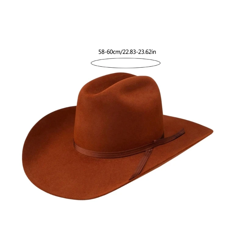 Fashion Hat for Men Women with Woven Belt Wool Top Hat Cosplay Costume Hat Stage Dancing Jazzy Hat