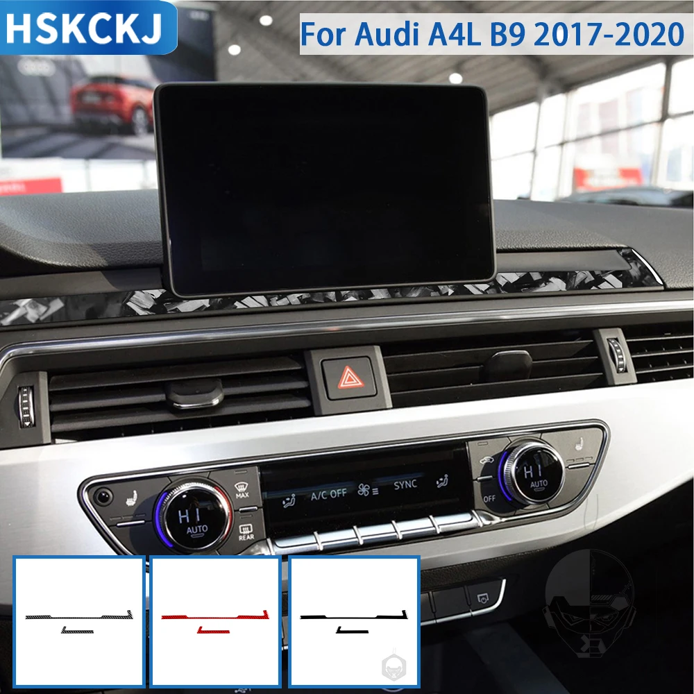 

For Audi A4 A4L B9 2017-2020 Car Accessories Carbon Fiber Interior Instrument Navigation Dashboard Trim Strip Panel Trim Sticker