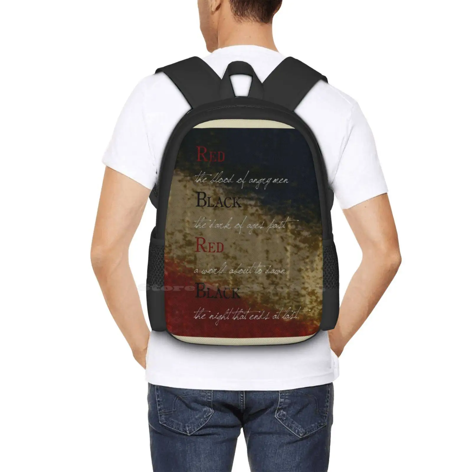 Les Mis-Red & Black ( Fan Art ) New Arrivals Unisex Bags Student Bag Backpack Lyrics Musicals Les Miserables French Revolution