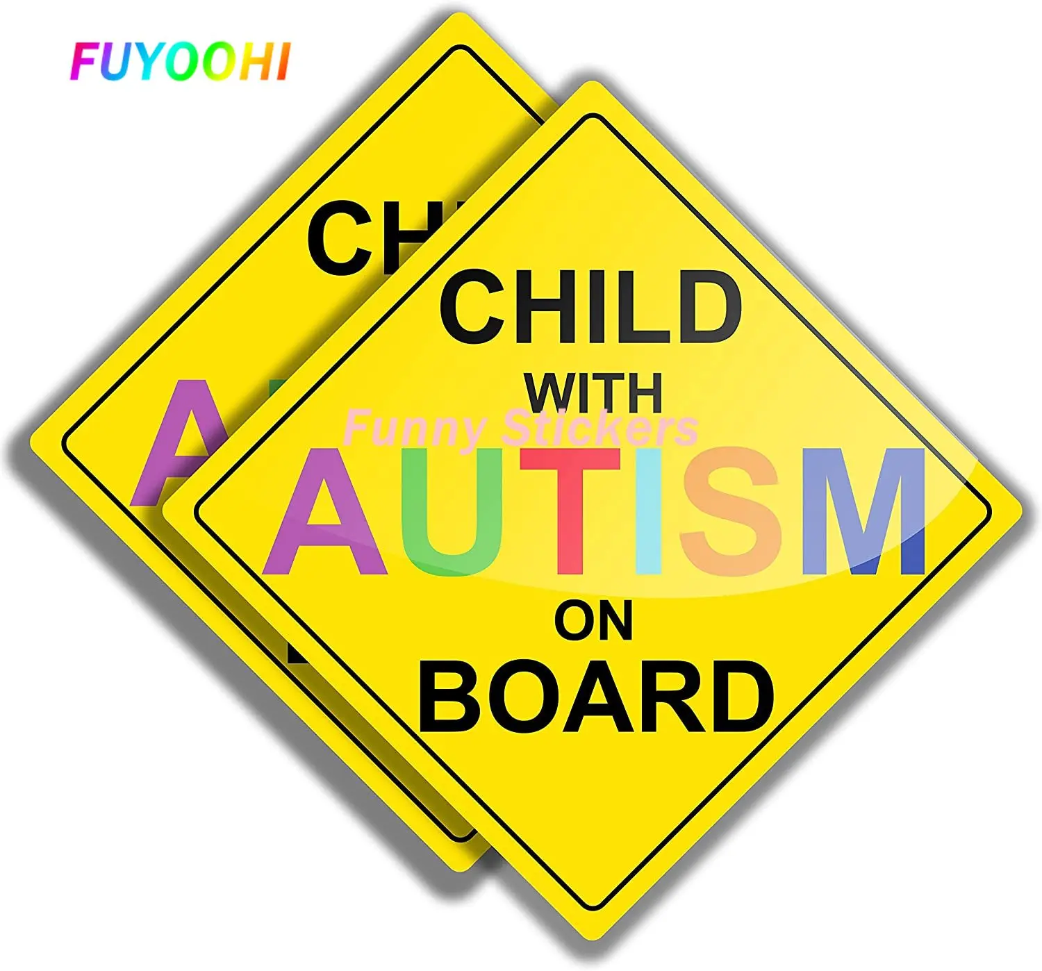 

FUYOOHI Play Stickers Personality Creativity Child with Autism on Board Car Sticker Reflective Custom PVC Sunscreen Pvc Decal