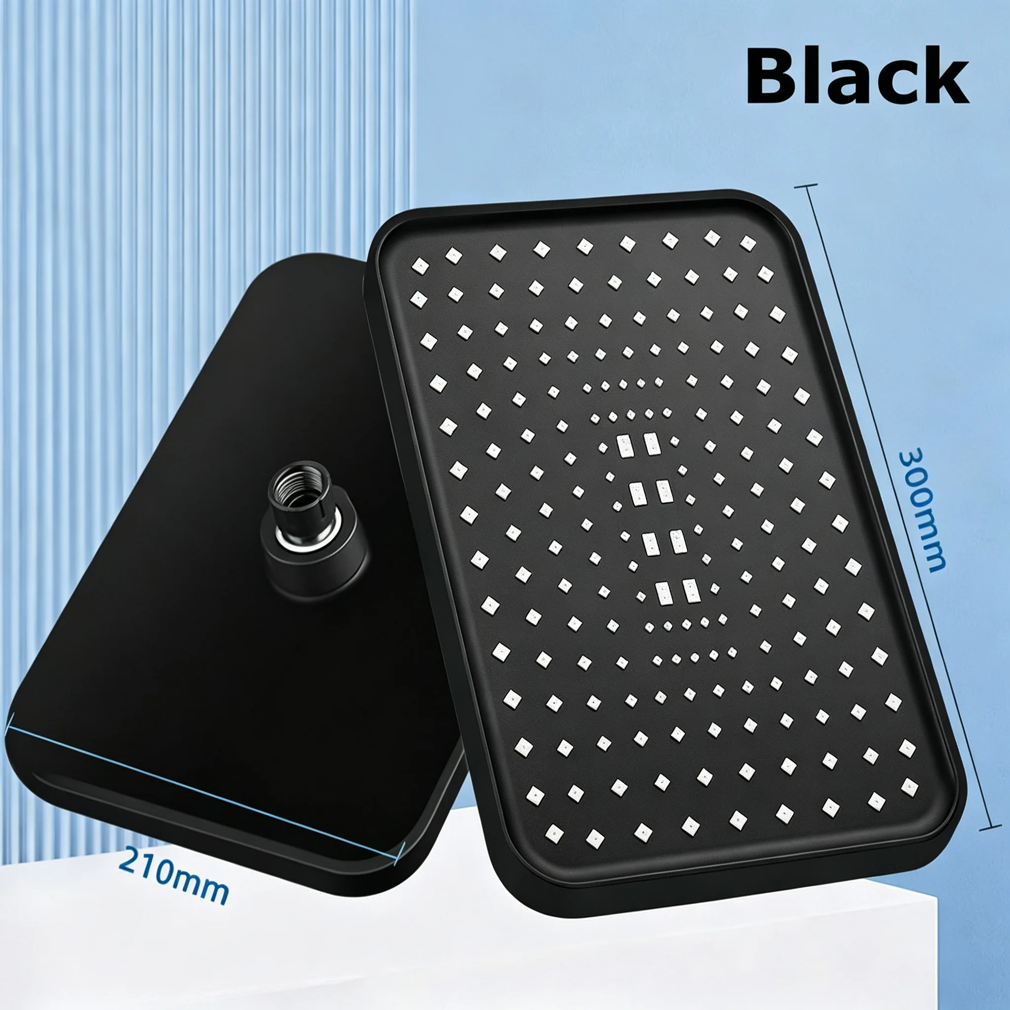 Luxury 11.81 Inch Large Square Rain Shower Head High Pressure Handheld Sprayer 3 Modes ABS Anti-rust Bathroom view 5