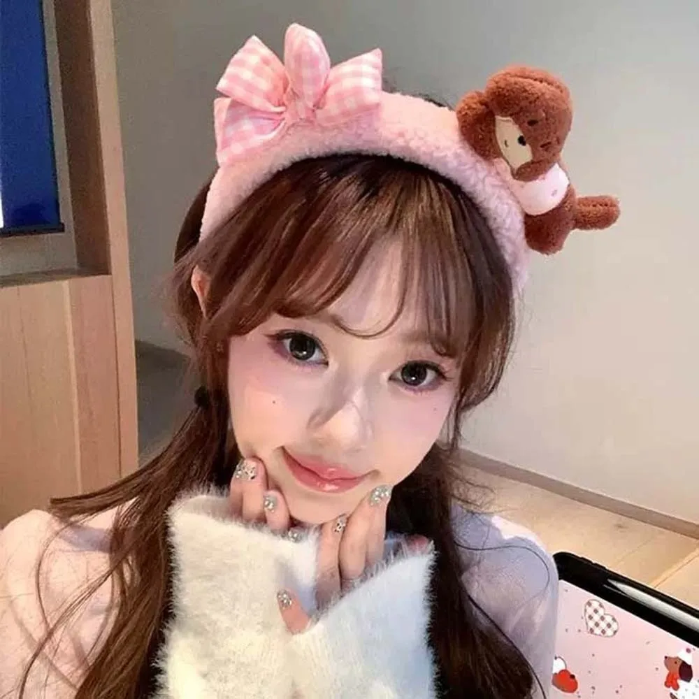 

Hair Accessories Dachshund Hair Hoop Moon Plaid Bow Red Plush Headband New Year Headwear Creative Cartoon Monkey Hairband Women