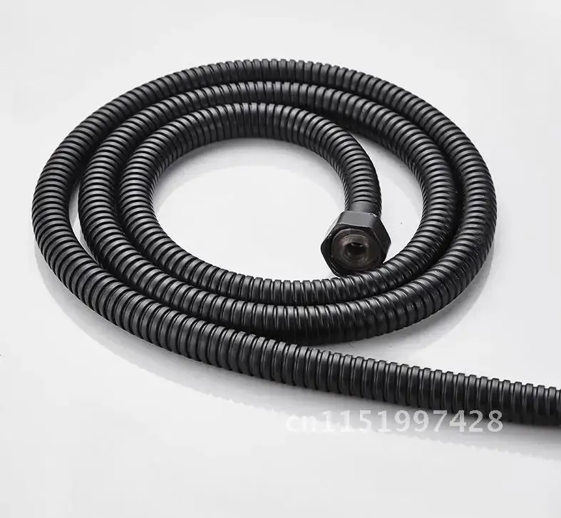 Silver Flexible Hose 1/2" Stainless Steel Plumbing Explosion-proof Shower Tube Bathroom Faucet Black Shower Hose 150cm 200cm Pi