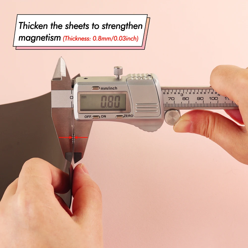 6pcs/set Double Sided Strong Magnetic Sheet 0.8mm Thickness for Metal Cutting Die Storage Organizer Black Magnet Mats