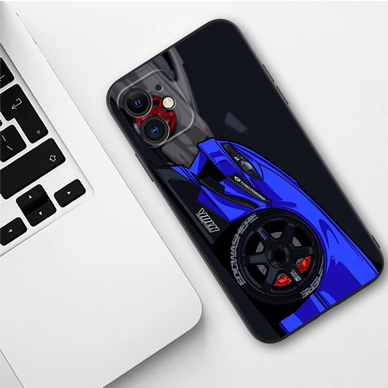 TPU Soft Phone Case For Apple IPhone 13 12 11 14 15 Pro Max Mini SE XR X XS  Max 6S 8 7 plus Japan JDM N-Nissan Sports Car Cover