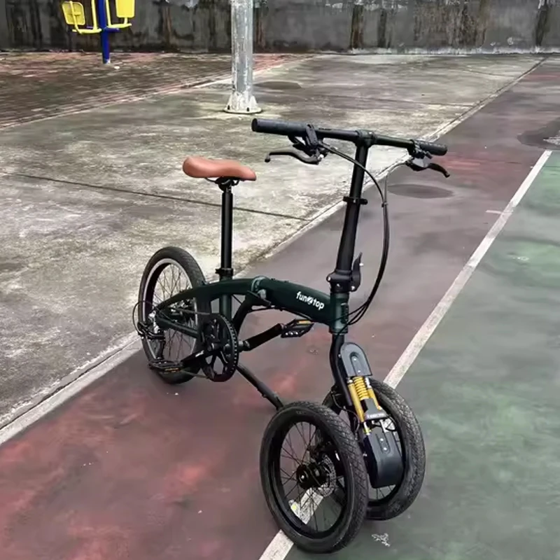 Rower składany z podwójnymi przednimi kołami 20/16 cali / Trójkołowy rower z odwróconymi kołami / Rower miejski do dojazdów i rekreacji