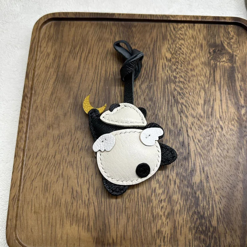 

Кожаный брелок в виде панды с лунным светом, подвеска для мобильного телефона, сумка, брелок в виде панды с лунным светом, козья кожа