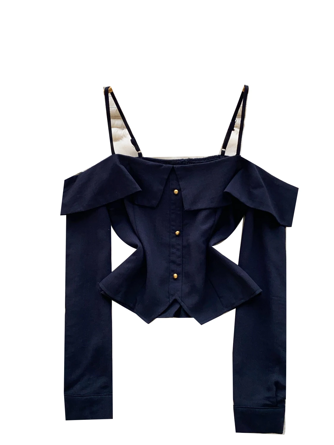 Csa E y Dulce de Corte Suave, Versátil, de Manga Larga, con Espalda Descubierta, Un Hombro Descubierto, Transpirabl...