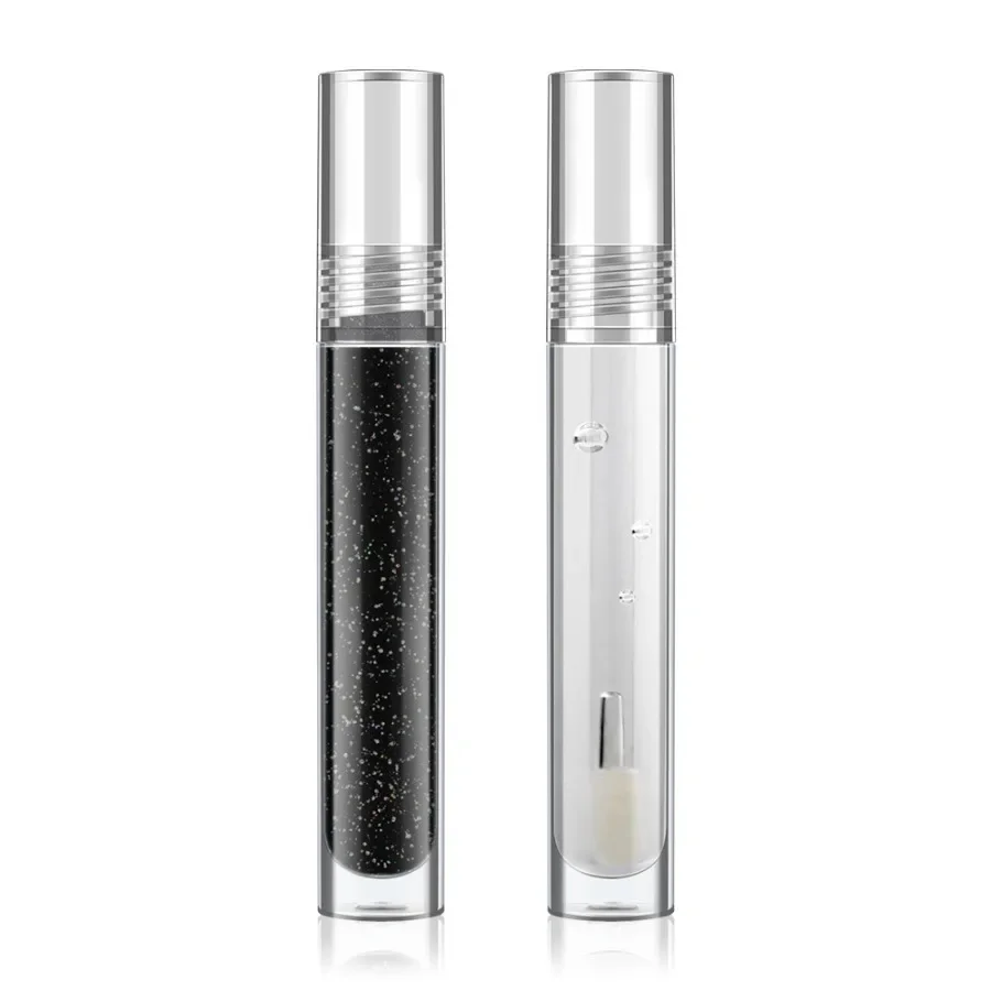 Private Label 6ml Clear Tube Liquid Lipstick Extreme Sparkling Caviar Glass Watery Long Lasting Easy To Apply Lipgloss Makeup