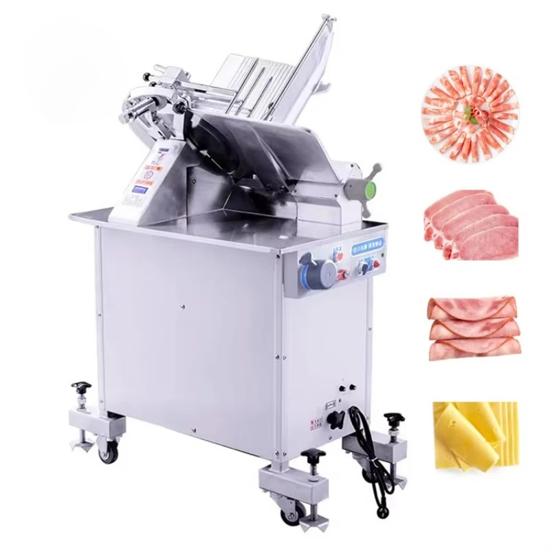

Commercial Electric Vertical Automatic Cutting Machine Stainless Steel for Cheese Mutton Beef Ham Frozen Meat Slicer Slicing New