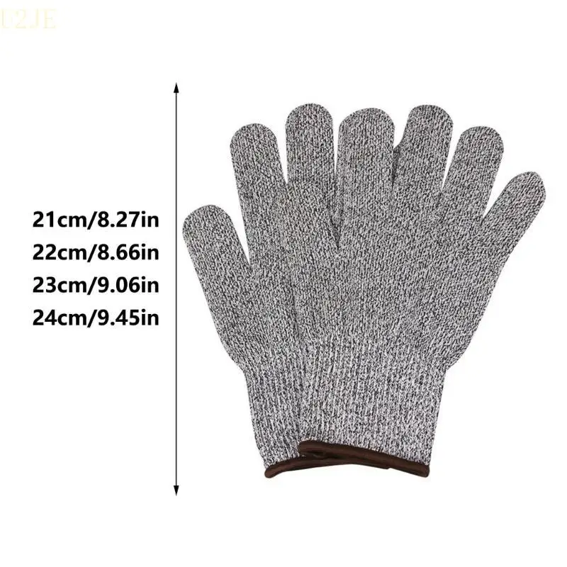 U2JE 2 Pair Cut Proof Gloves Work Gloves Cut Resistant Safety Gloves Protective Gloves Cutting Protections Gloves for Kitchen