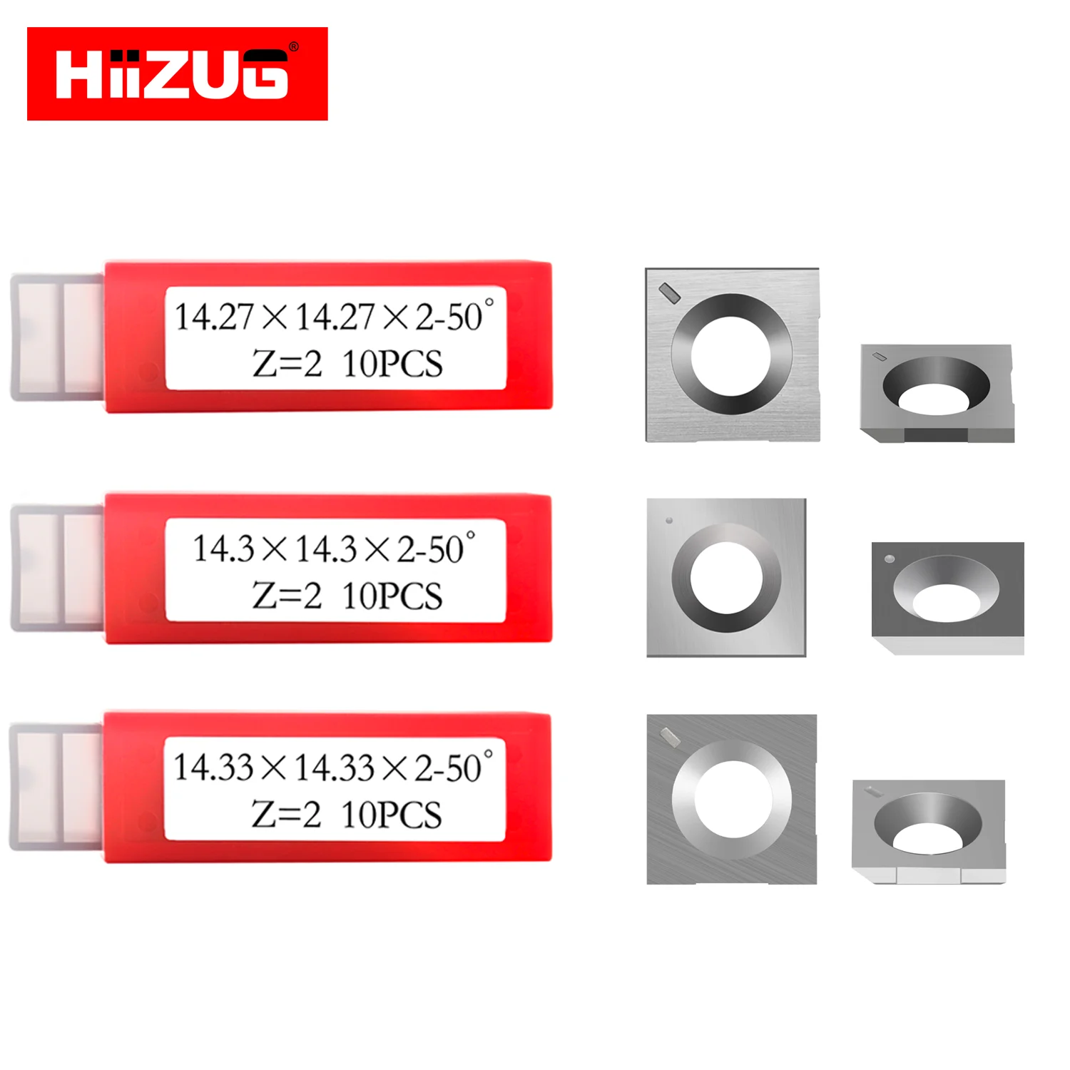 14.27mm/14.33mm/14.3mm Square Carbide Inserts 2 Edges for Spiral Helical Planer Head Woodturning Lathe Tools Carpentry Tools