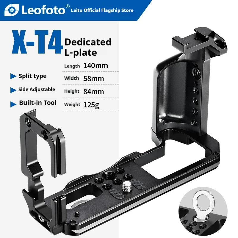 

Leofoto LPF-XT4: L-образный кронштейн, разработанный специально для Fujifilm X-T4; вертикальная рукоятка, совместимая со стандартом Arca-Swiss.