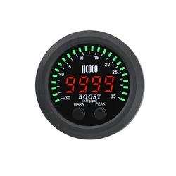 52MM 2'' S-Series Boost Gauge 30psi~ 35PSI Ultra-Thin Round With Red Light LED Display Vacuum Gauge Turbo Boost Meter