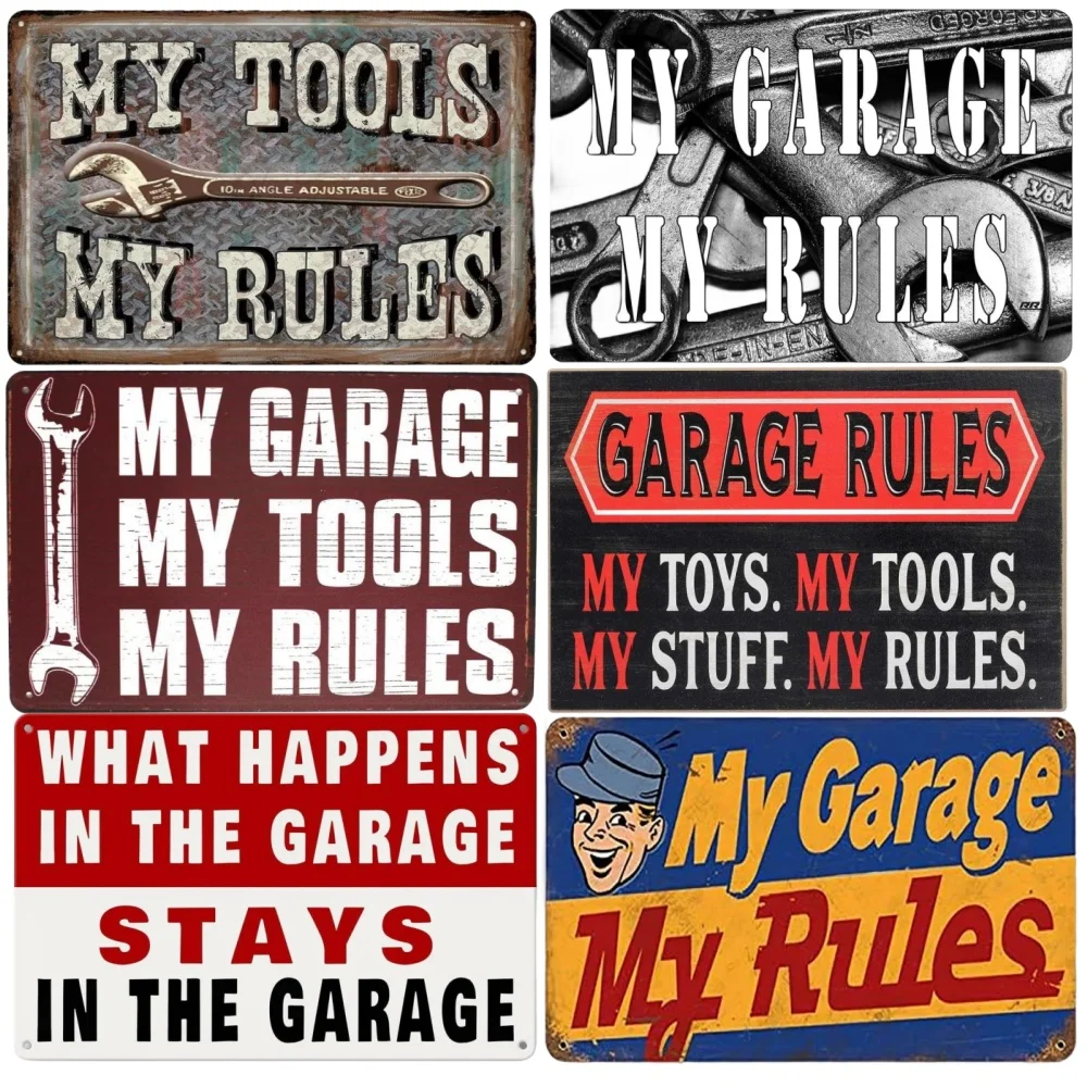 Funny Mechanic Shop Sign Mechanic Hourly Rate Reproduction Vintage Metal Sign Tin for Man Cave, Cars, Workshop Garage Wall Deco