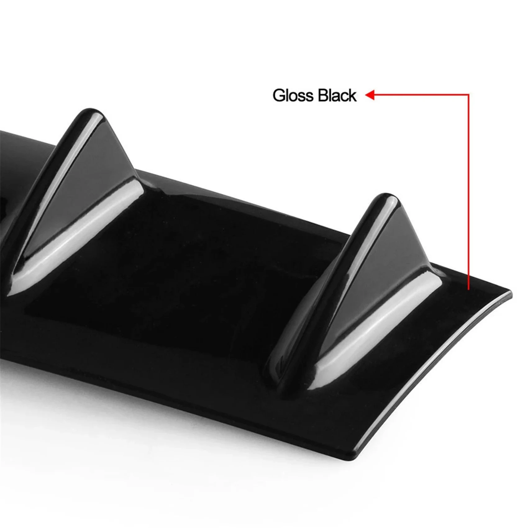 

A11M-Universal Car Rear Splitter Shark Bumper Diffuser 5 Fin Rear Bumper Lip Spoiler For Benz Honda Toyota Gloss Black