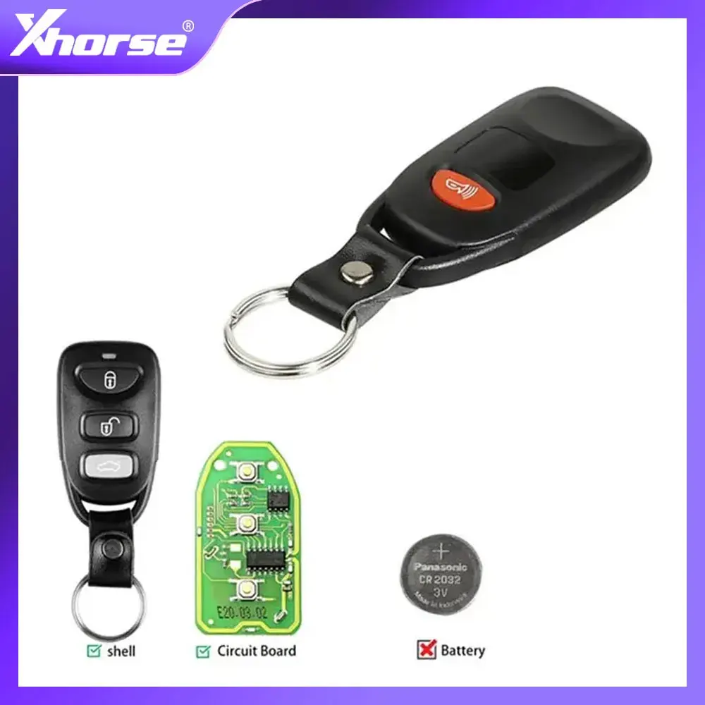 Xhorse Universal Remote Key Fob 4 Button for Hyundai Type XKHY01EN Key for VVDI Key Tool 5Pcs/lot