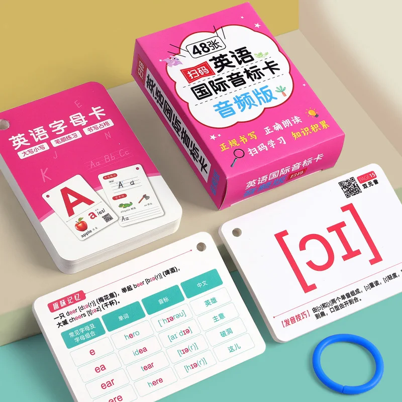 English International Phonetic Alphabet Card + English Alphabet Card Early Childhood Education Literacy Card Learn English Cards