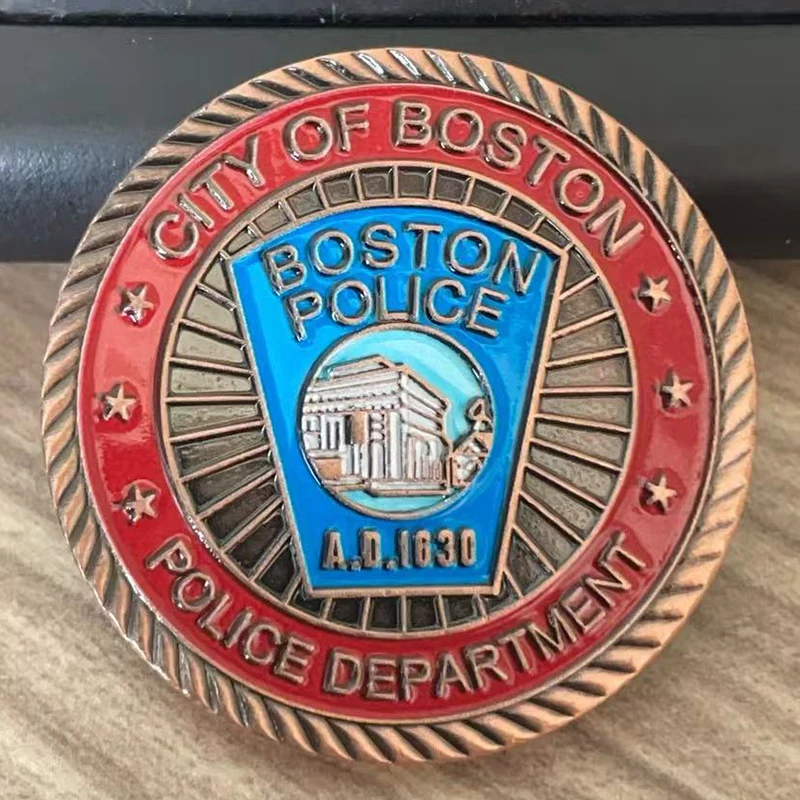 Pièce de souvenir de collection du département de Police de la ville des états-unis de Boston, pièce commémorative Saint Micheal