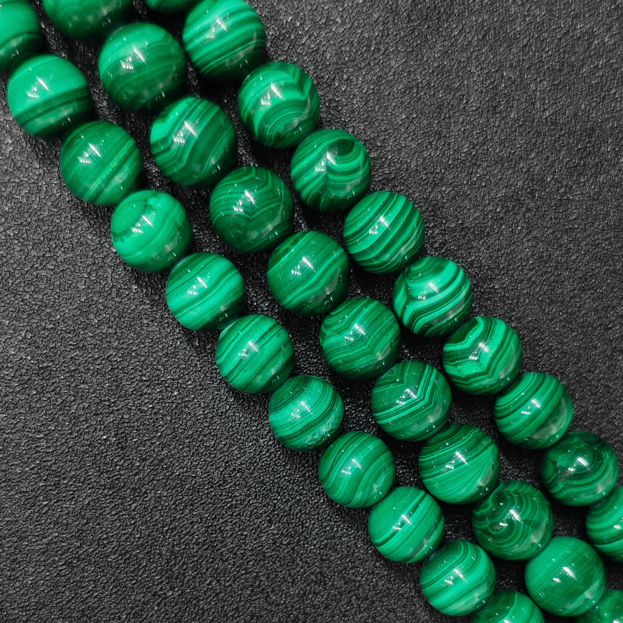 Perles de malachite à motif concentrique rayé 6mm 8mm 10mm 12mm, pierre naturelle non teinte, pour la création de bracelets statement