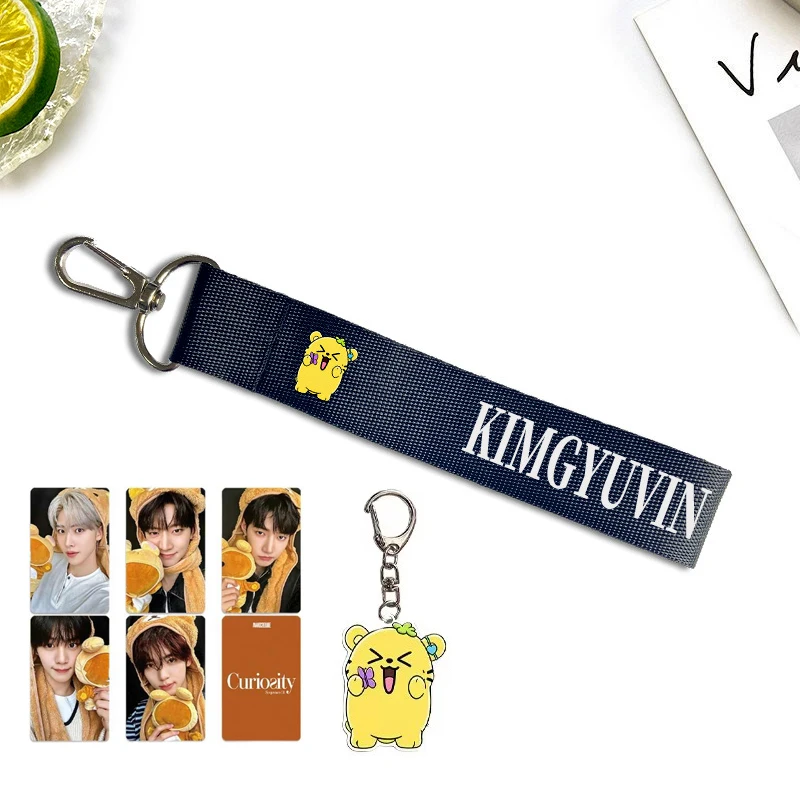 AND2BLE Member Charm 3Pcs Keychain Name Strap Photocard Gift Sets ZHANGHAO SEUNGEON YUJIN Fashion Bag Key Accessories Fans Gift