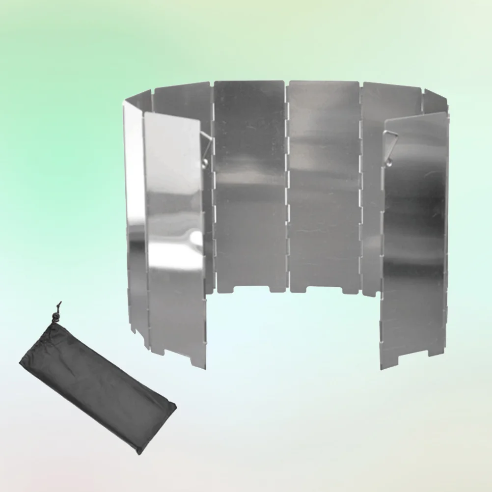 

10pcs Aluminum Windshield For Camping Stove Foldable Outdoor Windscreen Portable Picnic Hiking Cooking Flame Save Fuel