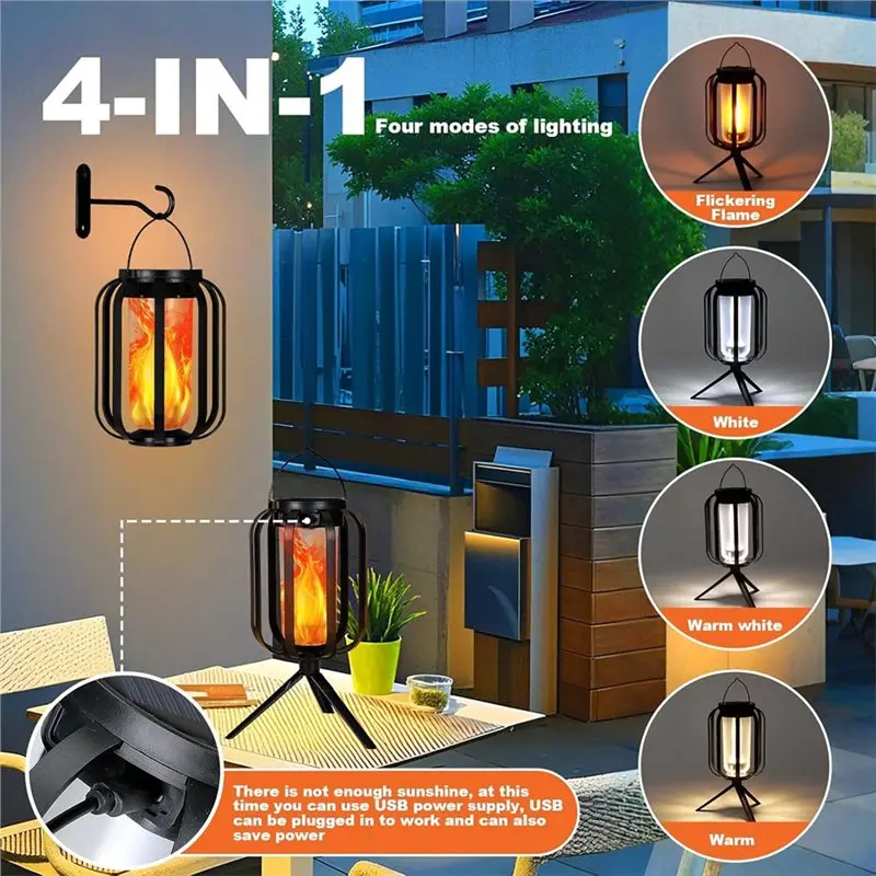 A93Z Solar Lanterns Solar Power Lantern Flame Solar Lights Outdoor Solar Lanterns Outdoor