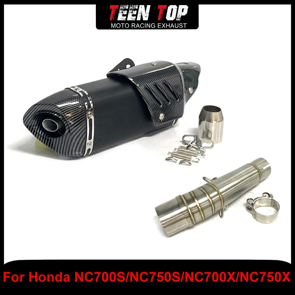 

Выхлопная система Slip-on для Honda NC750S NC700X NC750X, соединительная труба, глушитель 51 мм, мотоциклетная, из нержавеющей стали, для NC700S 2012-2014