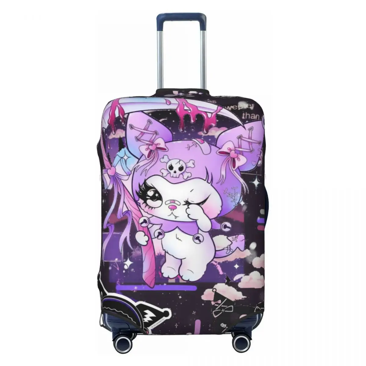 

Чехол для багажа в стиле аниме Kuromi на заказ, забавный дизайн Kawaii, защитные чехлы для чемодана, костюм для 18-32 дюймов