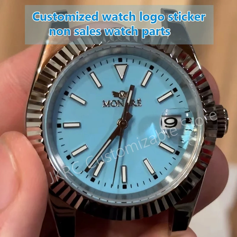 quadrante adesivo logo orologio personalizzato marchio personalizzato trasferimento metallo oro argento piccolo mini nome 3d fai da te scolpire piatto ultrath