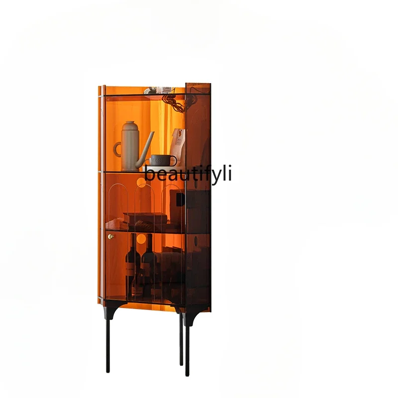 Acrylic corner cabinet, bedroom corner triangle cabinet, floor-to-ceiling integrated locker, corner wine cabinet  side cabinet