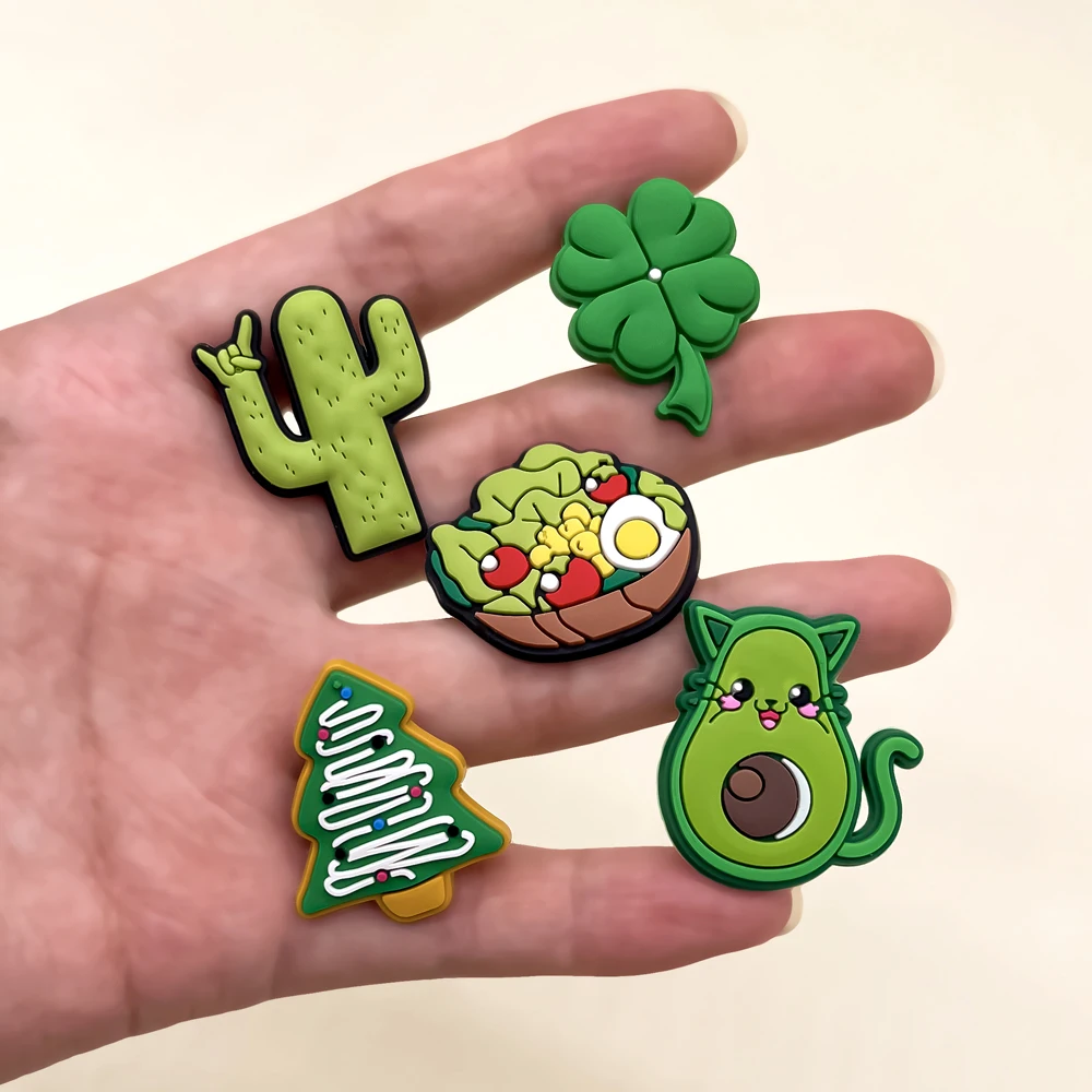 1/30 stücke natürliche grüne Pflanzen Schuh Charms für Frauen Mädchen Kinder Pins Zubehör Kaktus Blume Zitrone Schuh Dekorationen Geschenk Schnalle – Detail 6