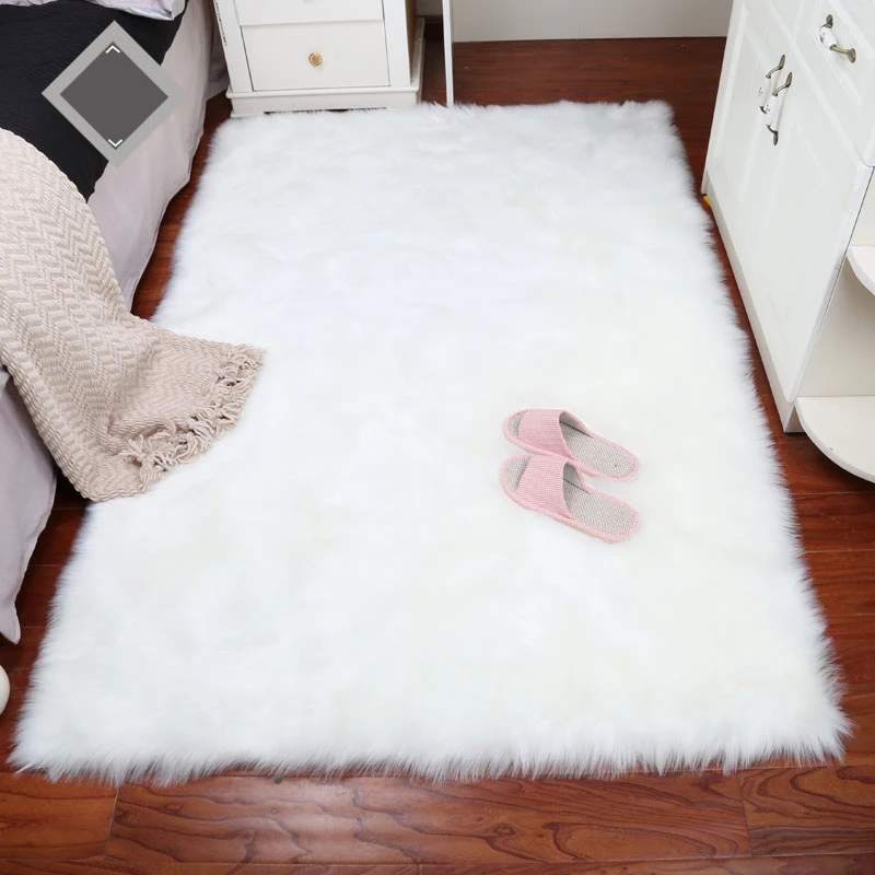 Thick White Carpet Soft Fur for Living Room Plush Rug Bedroom Imitation Wool Fluffy Floor Carpets Window Bedside Home Decor Rugs