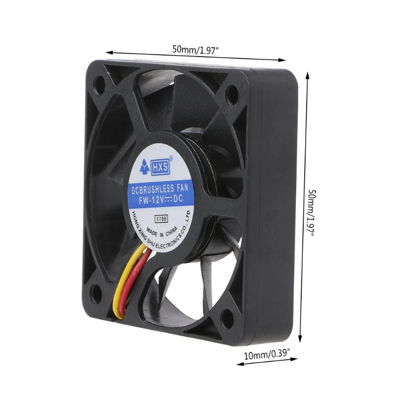 50mm Silent Cooling Fan for DC 12V 3Pin 5010 for DC Brushless Quiet for 3D Printer PC Computer for Case Fan