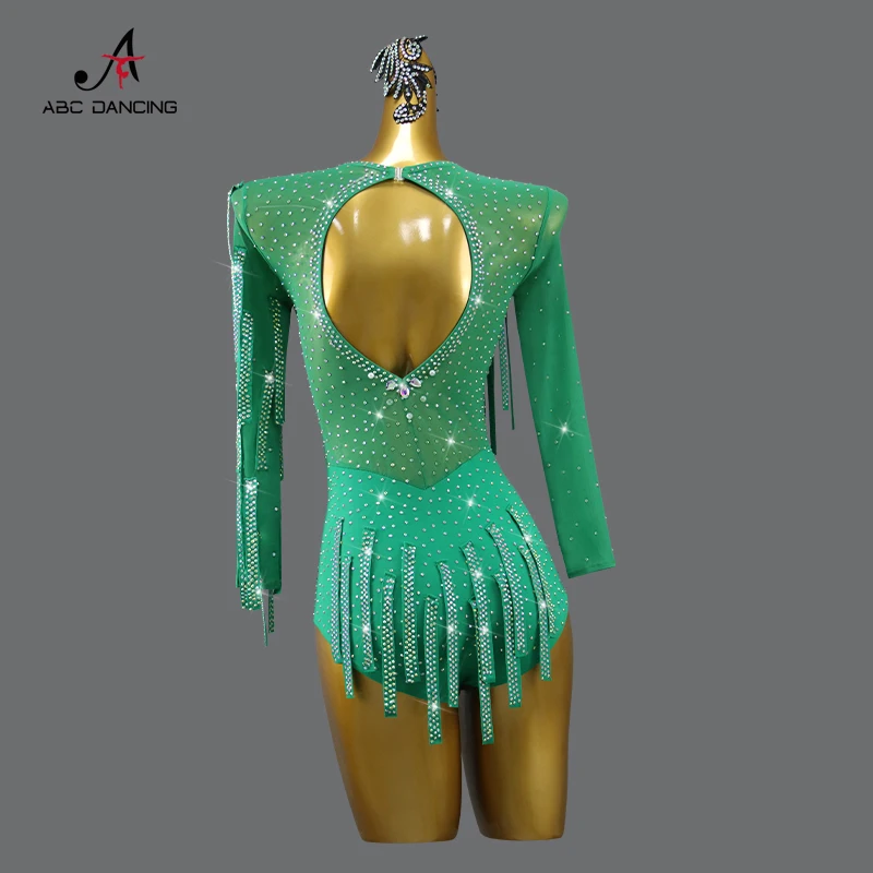 Latin Dance Dress Wettbewerb extreme Mini Ballsaal Praxis tragen Abschluss ball Kostüm Damen Bodycon Cha-Cha Pole Frau Linie Anzug Rock