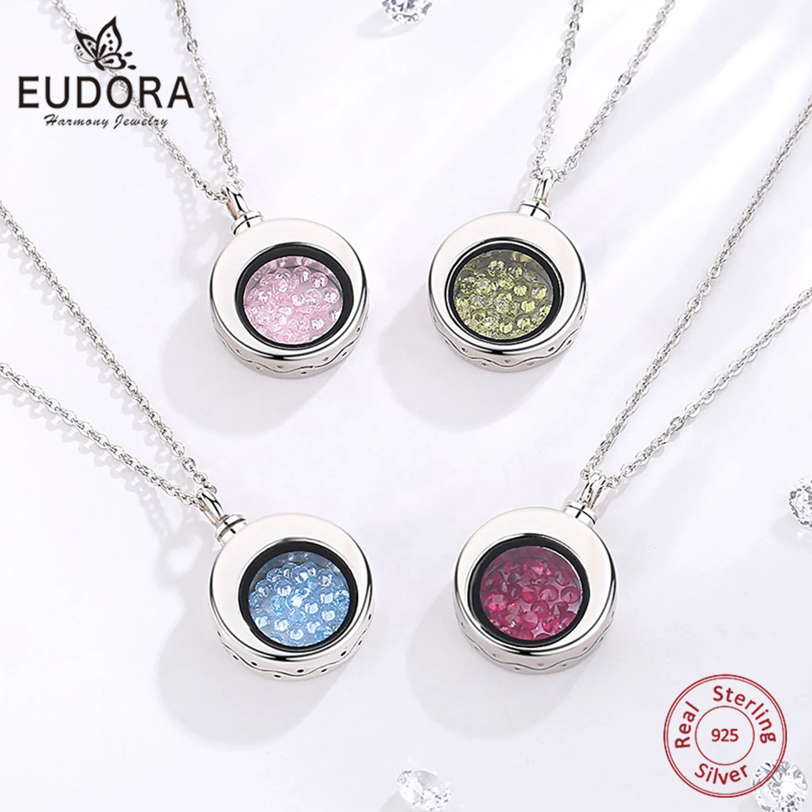 

Eudora стерлингового серебра 925 пробы, кристалл, урна для пепла, ожерелье, мемориальная подвеска для кремации, духовные украшения, подарки на память для женщин и мужчин