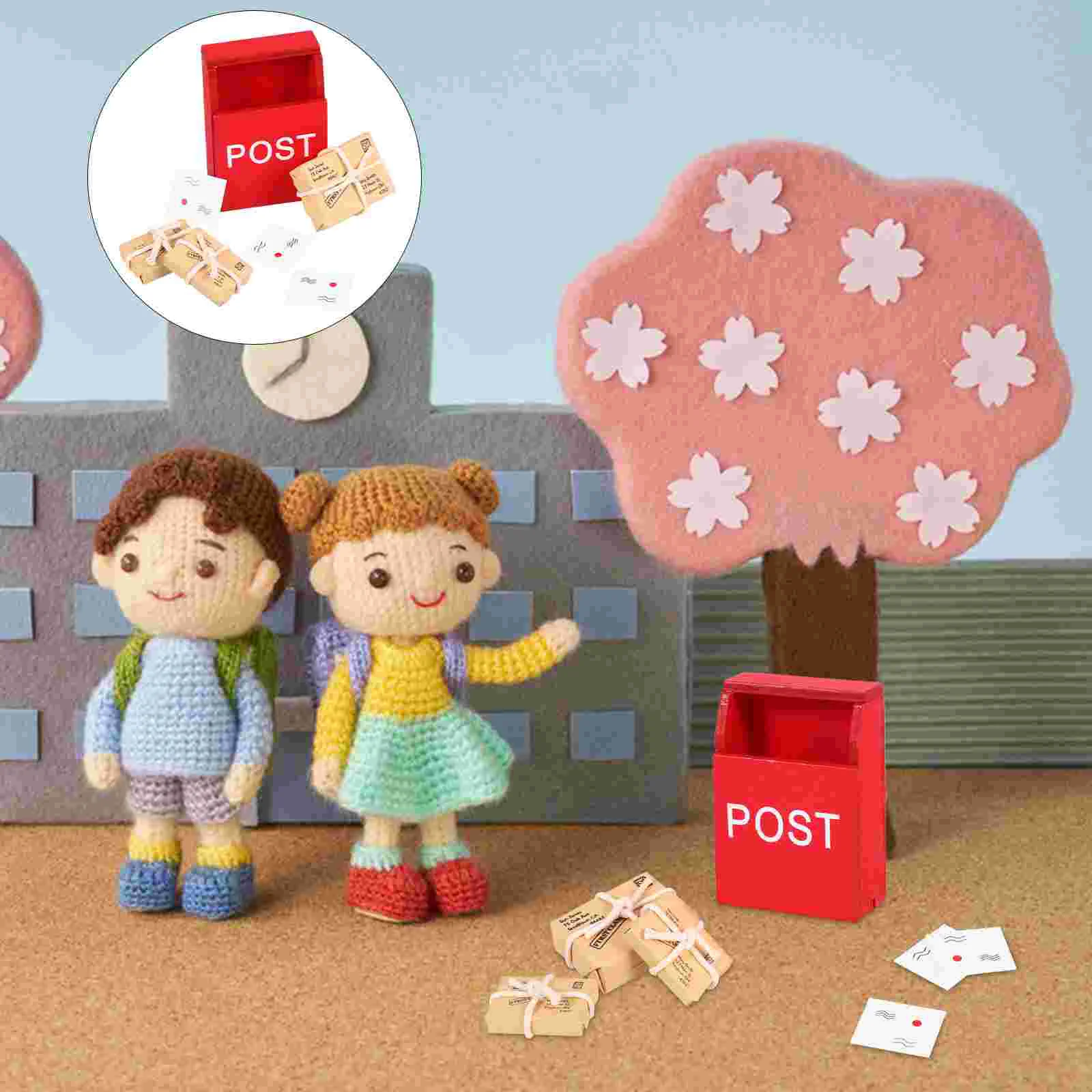 Mini Mailbox House Parcels Miniature Decor Furniture Statue Decoration Decorations