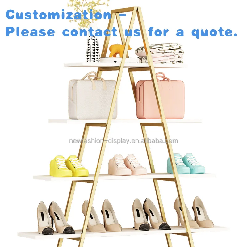 custom.Custom Luxury Cute and Shopping Retail Store Metal Wooden Hat Shoe Bag Display Stand Shelf Showcase Rack