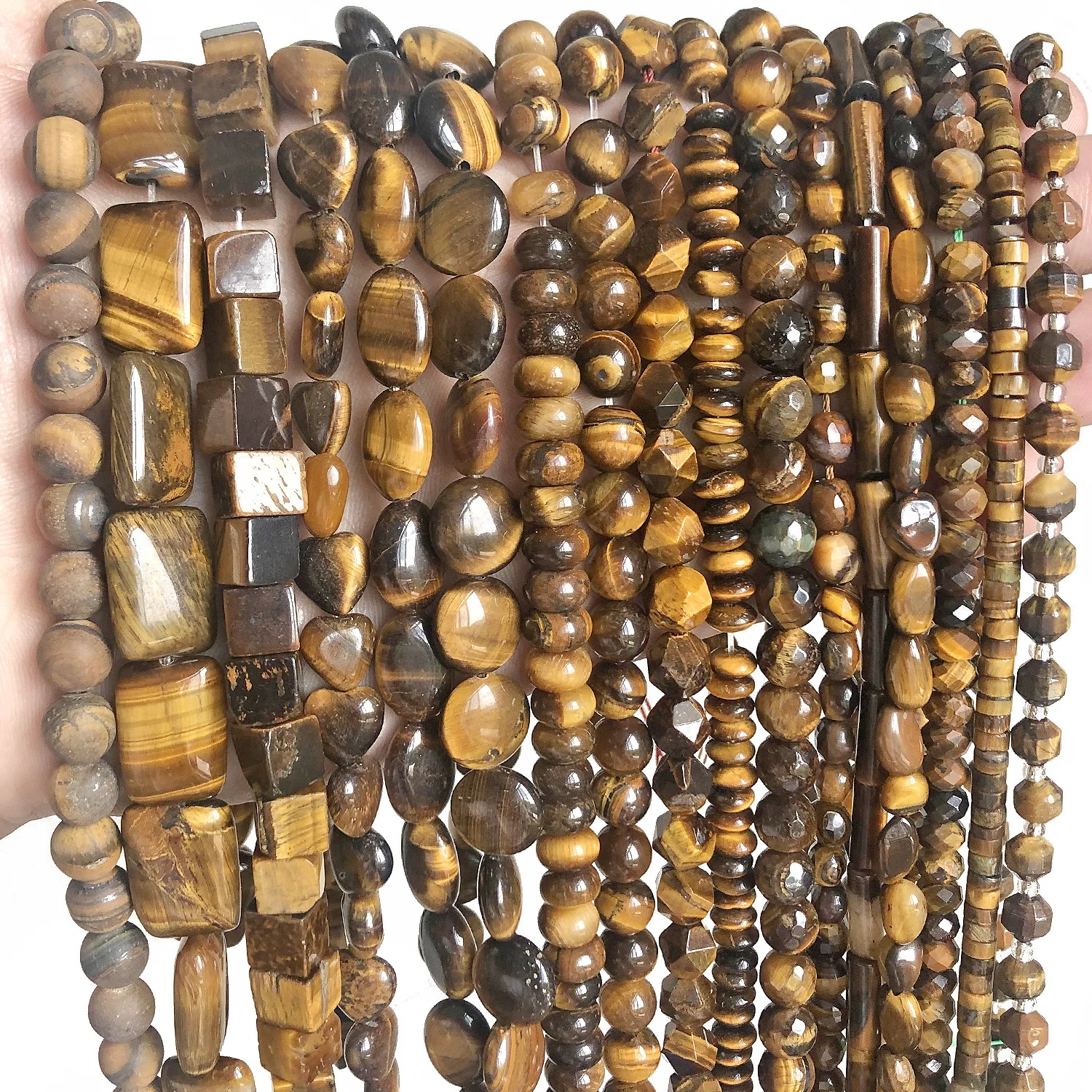 Yellow Tiger Eye Stone Natural Loose Spacer Beads Irregular Shape Charms For Jewelry Making DIY Bracelet Necklace Findings