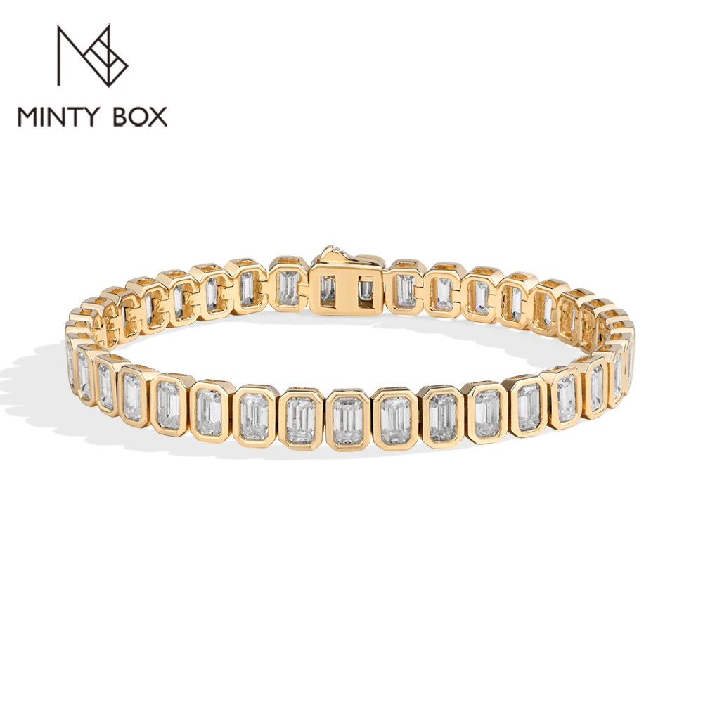 

MINTYBOX Cubic Zircon Tennis Bracelets for Women S925 Sterling Silver CZ Octagon 15-20cm Luxury Wedding Fine Jewelry Gift