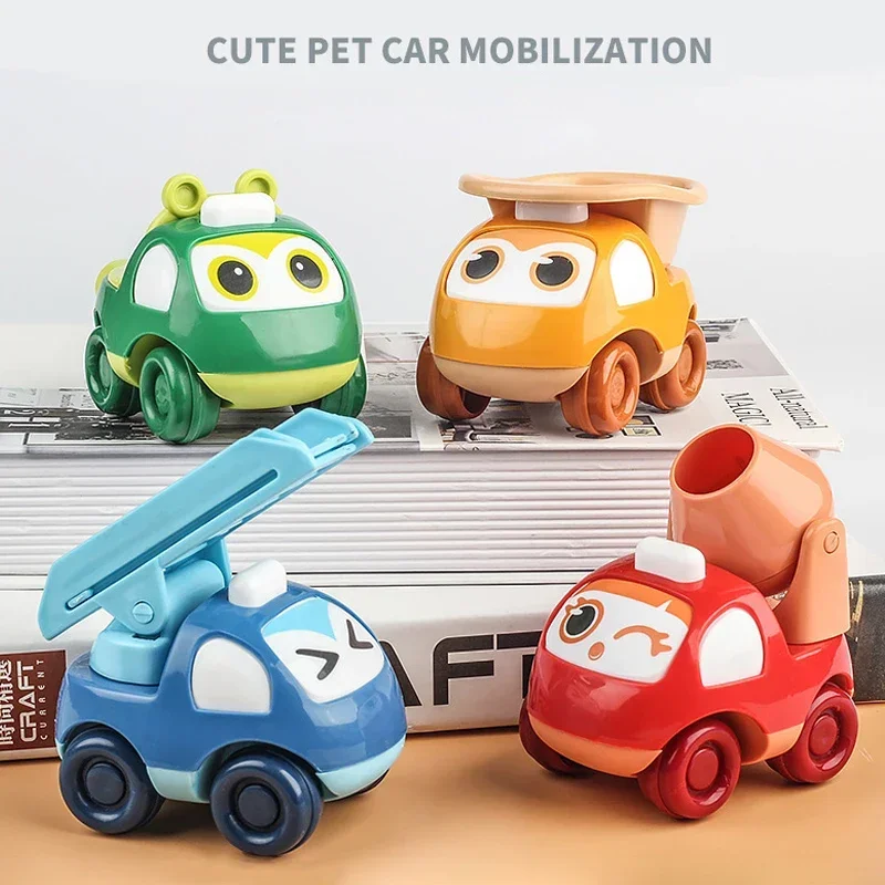 Cartoon Kids Toy Cute Inertia Car Set Anti-collision Anti-fall Inertial Engineering Work Car Children Boy and Girl Gifts