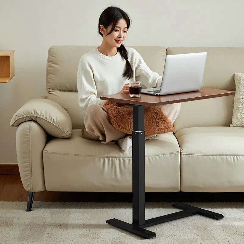 Adjustable Height Bedside Table with Wheels Mobile Laptop Desk for Sofa Side Living Room Home Office Student Writing