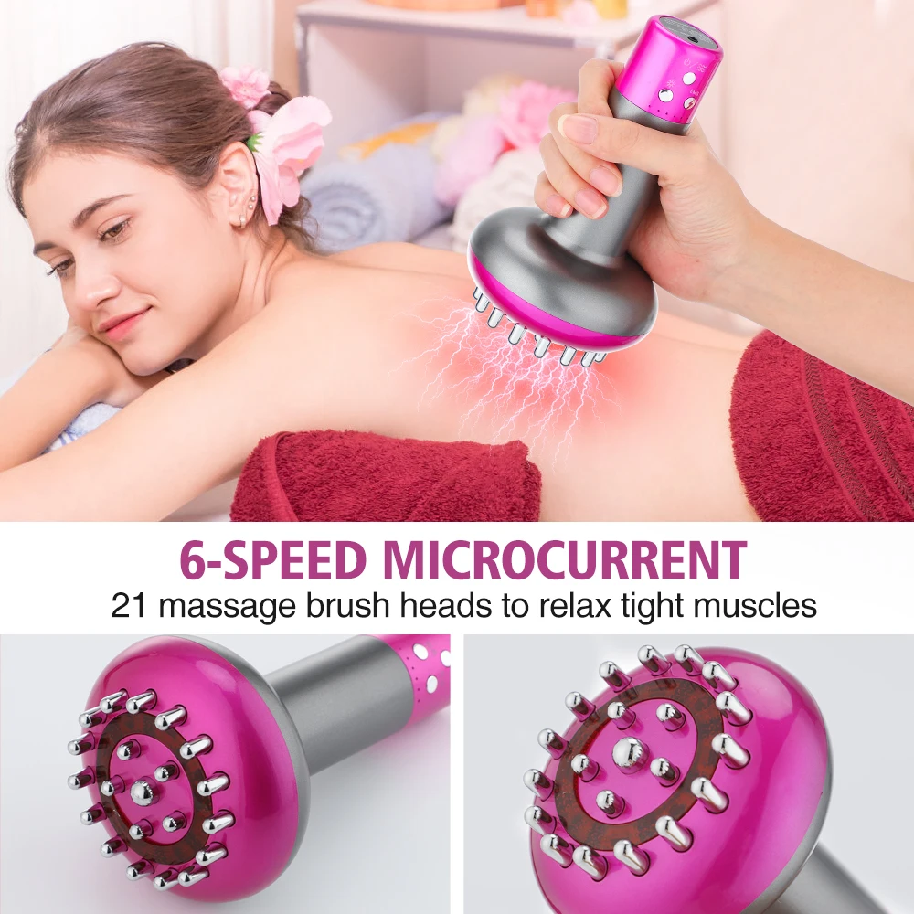 Electric Meridian Massage Brush Microcurrent Gua Sha Scraping Device Lymphatic Drainage Machine Fat Burner Body Shaping Device