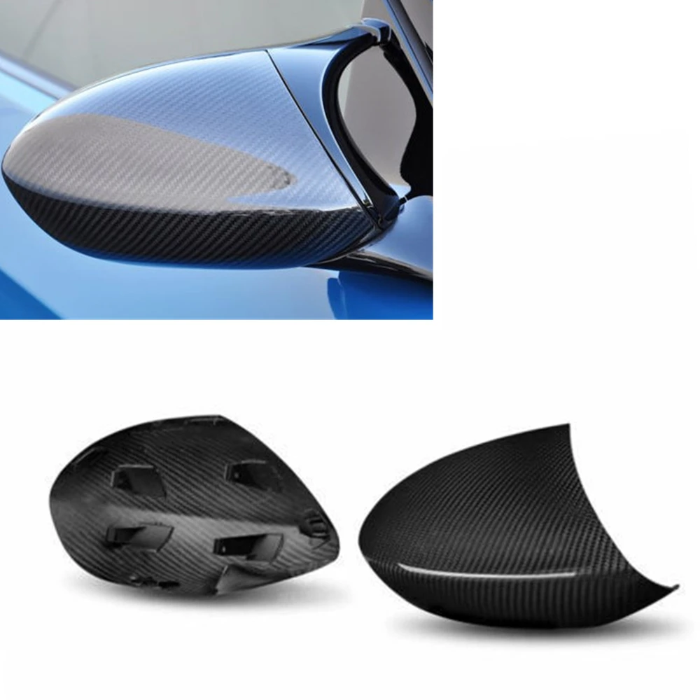 Carbon Fiber Mirror Cover Clip On Car Exterior Rearview Cap Reverse Case Replacement For BMW E90 E92 E93 M3 1M E82 2008-2013