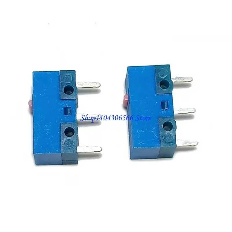 02DD 2Pcs Original HUANO Mouse Micro Switch Micro Button Mouse Microswitch 80 Million Life 3 Pin Pink Dot 70g 0.74N